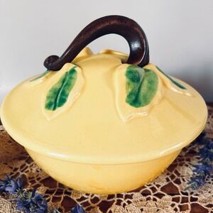 Vintage Belmar USA Lemon Covered Dish 6.5' Serving Bowl Cottage Kitchen Decor